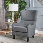 Charcoal 27  High Back Accent Chair with Wing Back and Birch Legs