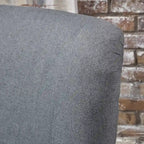 Charcoal High-Back Wingback Accent Chair with Scooped Arms & Birch Wood Legs – 1 Person