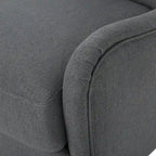 Charcoal High-Back Wingback Accent Chair with Scooped Arms & Birch Wood Legs – 1 Person