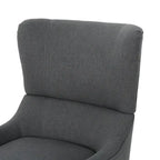 Charcoal High-Back Wingback Accent Chair with Scooped Arms & Birch Wood Legs – 1 Person