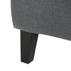Charcoal High-Back Wingback Accent Chair with Scooped Arms & Birch Wood Legs – 1 Person