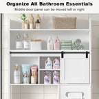 White Particleboard Over-the-Toilet Storage Cabinet with 7 Tiers & Adjustable Shelves