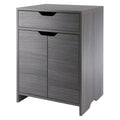 Two Shelf Storage Cabinet with Drawer - 26.25  - Charcoal Gray