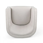 Wheat Beige Barrel Tub Swivel Accent Chair with Nailhead Trim – 1 Person