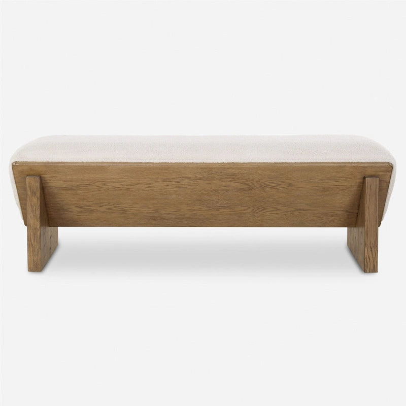 Uttermost 23806 Wedged 59  Wide Wood Framed Polyester Bench