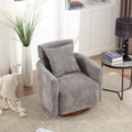 Chenille Swivel Accent Armchair with Adjustable Backrest – Gray / Navy / Beige / Black / Orange – 1 Person