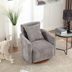 Chenille Swivel Accent Armchair with Adjustable Backrest – Gray / Navy / Beige / Black / Orange – 1 Person