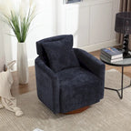 Chenille Swivel Accent Armchair with Adjustable Backrest – Gray / Navy / Beige / Black / Orange – 1 Person
