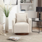 Chenille Swivel Accent Armchair with Adjustable Backrest – Gray / Navy / Beige / Black / Orange – 1 Person