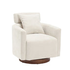 Chenille Swivel Accent Armchair with Adjustable Backrest – Gray / Navy / Beige / Black / Orange – 1 Person