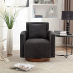 Chenille Swivel Accent Armchair with Adjustable Backrest – Gray / Navy / Beige / Black / Orange – 1 Person