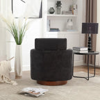 Chenille Swivel Accent Armchair with Adjustable Backrest – Gray / Navy / Beige / Black / Orange – 1 Person