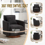 Chenille Swivel Accent Armchair with Adjustable Backrest – Gray / Navy / Beige / Black / Orange – 1 Person