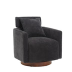 Chenille Swivel Accent Armchair with Adjustable Backrest – Gray / Navy / Beige / Black / Orange – 1 Person