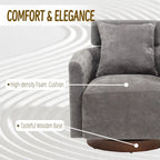 Chenille Swivel Accent Armchair with Adjustable Backrest – Gray / Navy / Beige / Black / Orange – 1 Person