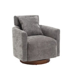Chenille Swivel Accent Armchair with Adjustable Backrest – Gray / Navy / Beige / Black / Orange – 1 Person