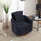 Chenille Swivel Accent Armchair with Adjustable Backrest – Gray / Navy / Beige / Black / Orange – 1 Person