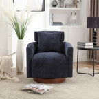 Chenille Swivel Accent Armchair with Adjustable Backrest – Gray / Navy / Beige / Black / Orange – 1 Person