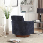 Chenille Swivel Accent Armchair with Adjustable Backrest – Gray / Navy / Beige / Black / Orange – 1 Person