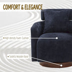 Chenille Swivel Accent Armchair with Adjustable Backrest – Gray / Navy / Beige / Black / Orange – 1 Person