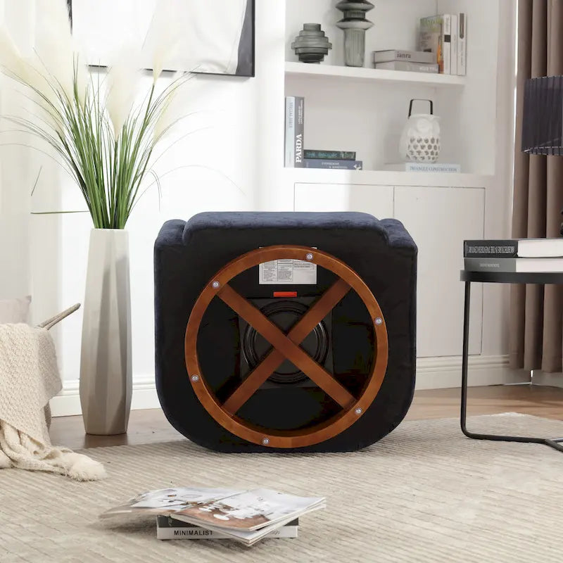 Chenille Swivel Accent Armchair with Adjustable Backrest – Gray / Navy / Beige / Black / Orange – 1 Person