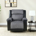 Black & Gray Faux Leather & Fabric Manual Glider Recliner – 1 Person