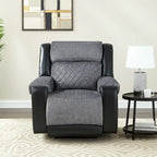 Black & Gray Faux Leather & Fabric Manual Glider Recliner – 1 Person
