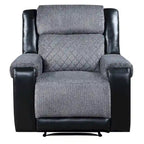 Black & Gray Faux Leather & Fabric Manual Glider Recliner – 1 Person