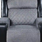 Black & Gray Faux Leather & Fabric Manual Glider Recliner – 1 Person