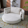 Beige Linen Foldable Floor Sofa Bed with 3 Pillows & Washable Cover – 1-2 Person