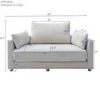 Beige Linen Foldable Floor Sofa Bed with 3 Pillows & Washable Cover – 1-2 Person