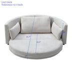 Beige Linen Foldable Floor Sofa Bed with 3 Pillows & Washable Cover – 1-2 Person