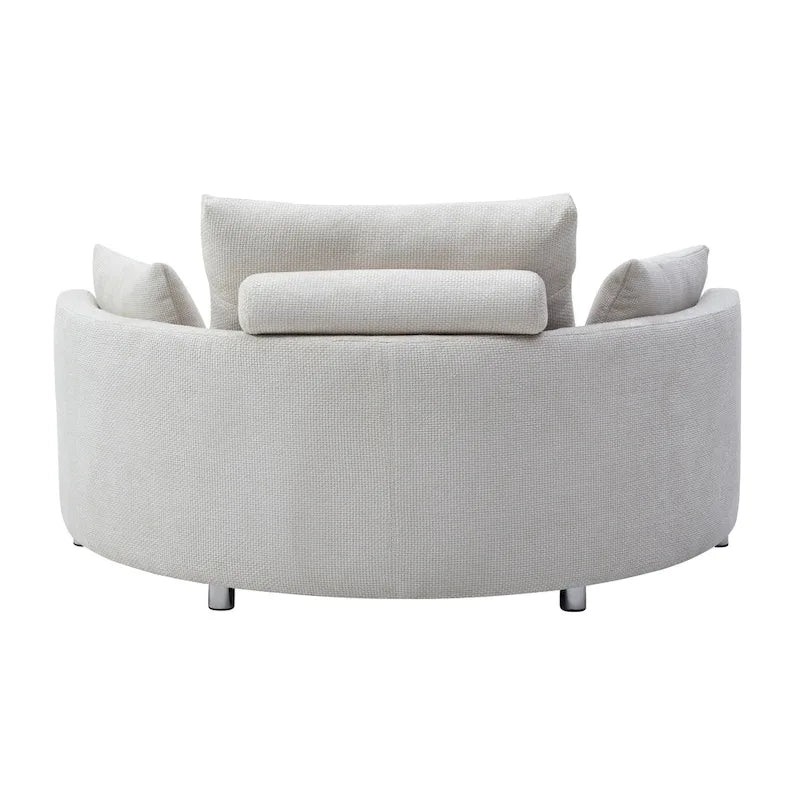 Beige Linen Foldable Floor Sofa Bed with 3 Pillows & Washable Cover – 1-2 Person