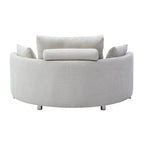 Beige Linen Foldable Floor Sofa Bed with 3 Pillows & Washable Cover – 1-2 Person