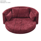 Beige Linen Foldable Floor Sofa Bed with 3 Pillows & Washable Cover – 1-2 Person