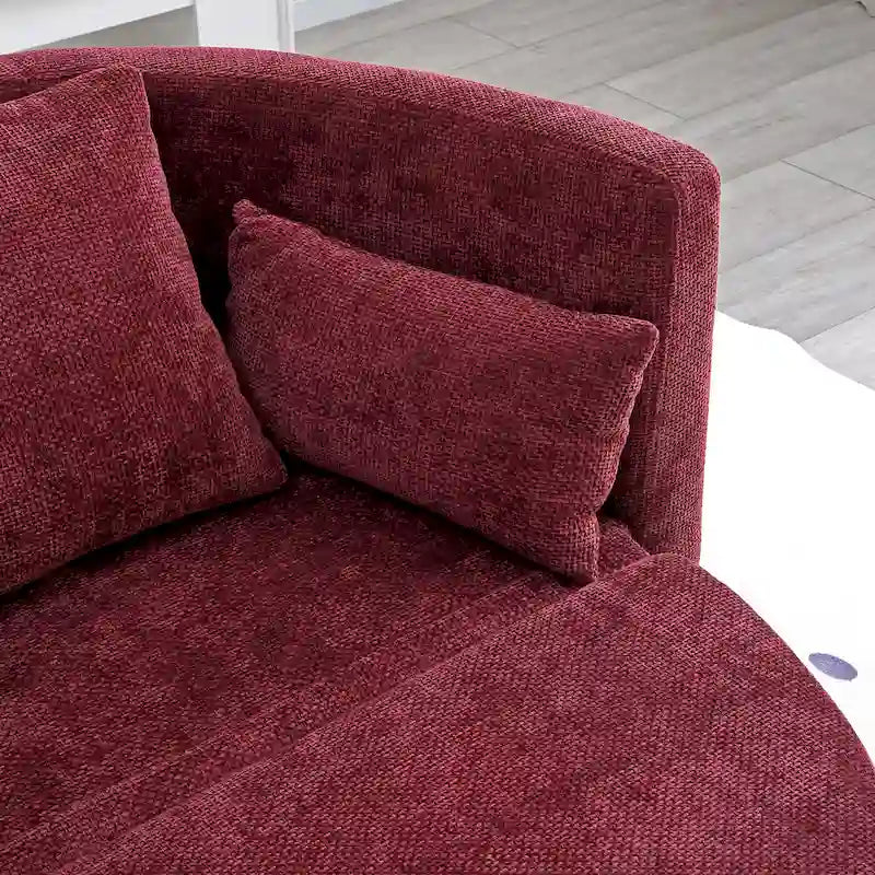 Beige Linen Foldable Floor Sofa Bed with 3 Pillows & Washable Cover – 1-2 Person