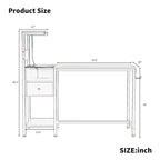 Black Gaming & Home Office Desk with LED Lights, Power Outlets & Storage Shelves – 1 Person