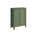 Forest Green MDF Bathroom Storage Cabinet with 2 Adjustable Shelves & Beadboard Doors