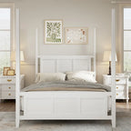 White King Size Four-Poster Bed with 75-Inch Posts – 2 Person