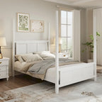 White King Size Four-Poster Bed with 75-Inch Posts – 2 Person