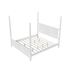 White King Size Four-Poster Bed with 75-Inch Posts – 2 Person