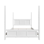 White King Size Four-Poster Bed with 75-Inch Posts – 2 Person