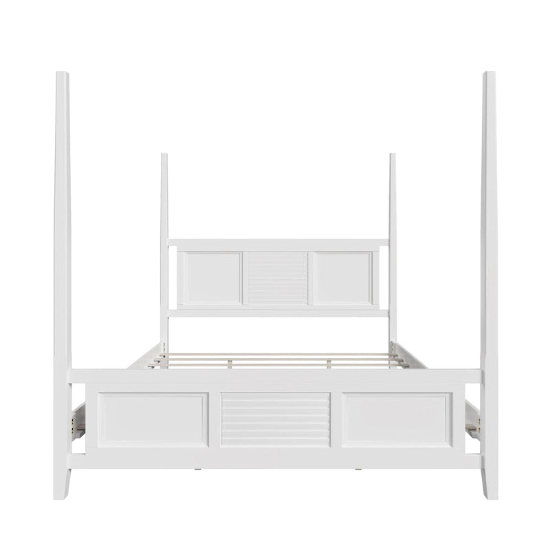 White King Size Four-Poster Bed with 75-Inch Posts – 2 Person