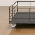 Light Grey Full Size Linen Platform Bed with RGB LED Headboard & 4 Storage Drawers – 2 Person