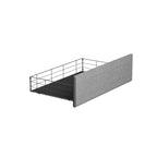 Light Grey Full Size Linen Platform Bed with RGB LED Headboard & 4 Storage Drawers – 2 Person