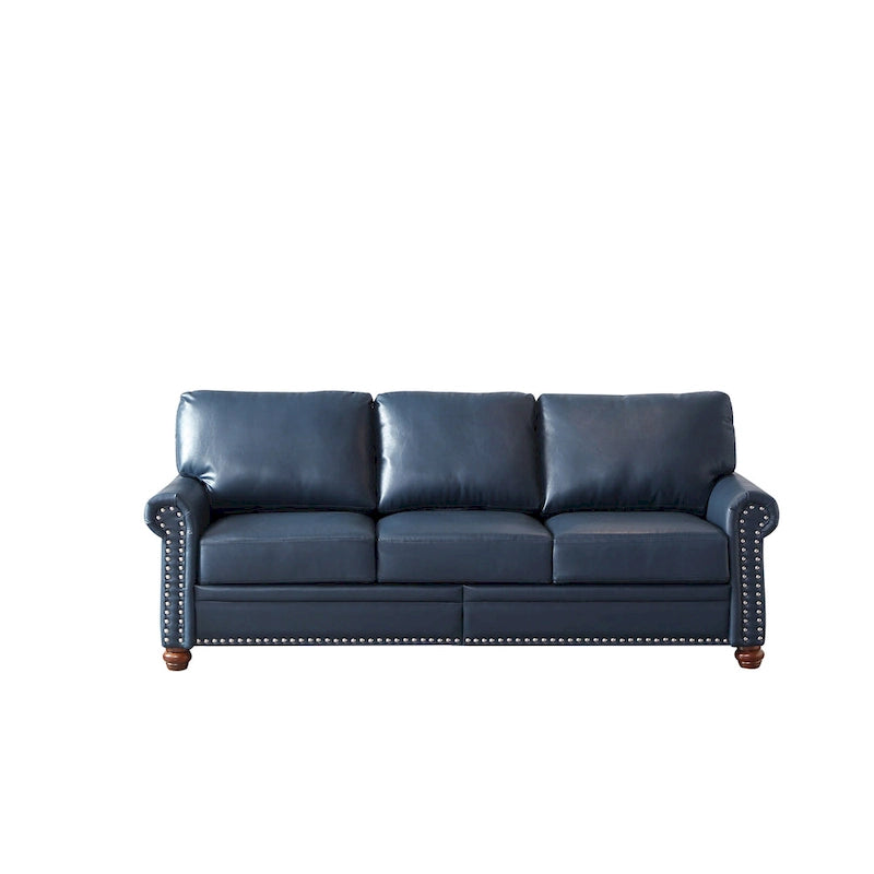 Navy Blue / Burgundy / Black / Grey Velvet Chesterfield Sofa with Button Tufting & Gold Trim – 3 Person