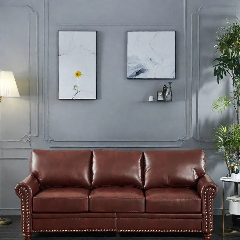Navy Blue / Burgundy / Black / Grey Velvet Chesterfield Sofa with Button Tufting & Gold Trim – 3 Person