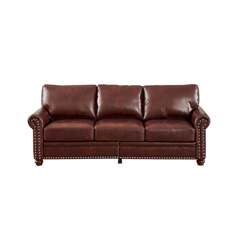 Navy Blue / Burgundy / Black / Grey Velvet Chesterfield Sofa with Button Tufting & Gold Trim – 3 Person