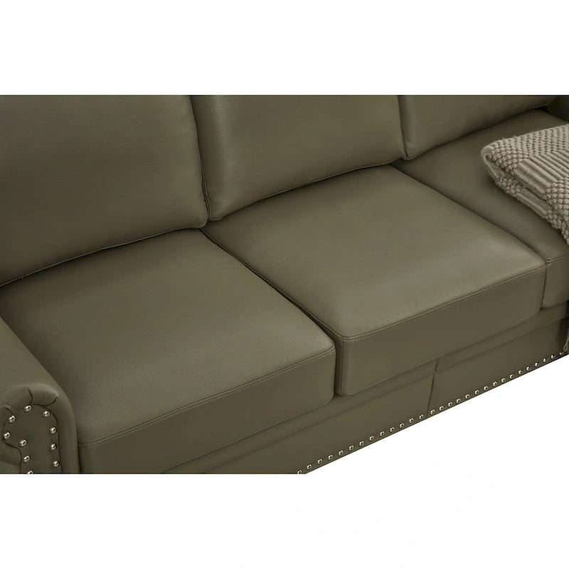 Navy Blue / Burgundy / Black / Grey Velvet Chesterfield Sofa with Button Tufting & Gold Trim – 3 Person