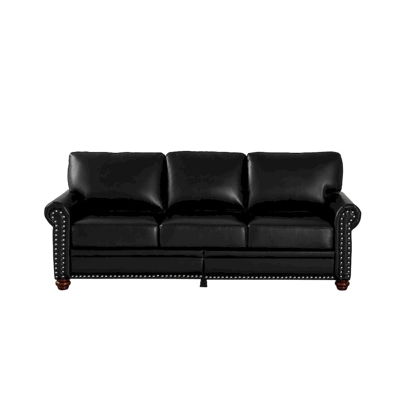 Navy Blue / Burgundy / Black / Grey Velvet Chesterfield Sofa with Button Tufting & Gold Trim – 3 Person